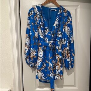 Chicways boutique Floral Blue Women's romper large nwt